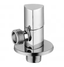 Клапан (вентиль) латунь бытовой хром угловой 1070 G1/2" Ру16 НР с отражателем Aquasfera 1070-01