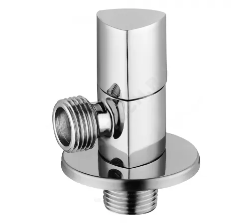 Клапан (вентиль) латунь бытовой хром угловой 1070 G1/2" Ру16 НР с отражателем Aquasfera 1070-01