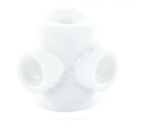 Крестовина PP-R 2-плоскостная белая Дн 40х20 внутренняя пайка VALFEX 10118140
