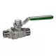 Кран шаровой латунь хром R253WL Ду 25 Ру35 НР рычаг зеленый Giacomini R253WX035