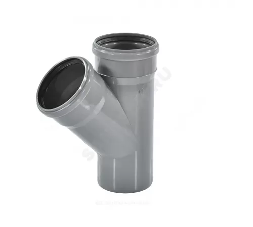 Тройник НПВХ серый Дн 50х50х45гр б/нап в/к ТУ 6-49-33-92 Агригазполимер