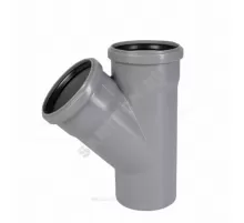 Тройник НПВХ серый Дн 50х50х45гр б/нап в/к ТУ 6-49-33-92 Агригазполимер