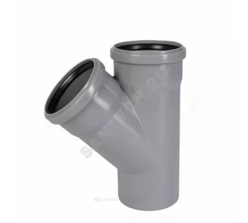 Тройник НПВХ серый Дн 50х50х45гр б/нап в/к ТУ 6-49-33-92 Агригазполимер