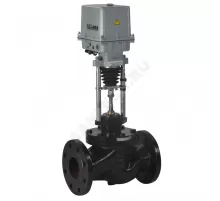 Клапан запорно-регулирующий чугун КЗР 25ч945п односедельный Ду 125 Ру16 фл Kvs=250м3/ч с эл/приводом 3-х позиционным ST1 230В Арма-Пром