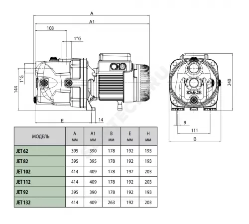Насос самовсасывающий JET 132 M DAB 60171719H