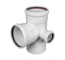 Крестовина PP-M 2-плоскостная правая бесшумная белая Дн 110х110х50х87гр б/нап в/к RTP (РосТурПласт) 36549