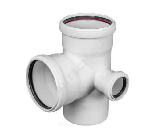 Крестовина PP-M 2-плоскостная правая бесшумная белая Дн 110х110х50х87гр б/нап в/к RTP (РосТурПласт) 36549