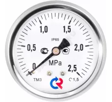 Манометр гидрозаполненный ТМ-320Т.20 осевой Дк63мм 0-0,6 МПа кл.1,5 G1/4" силикон Росма 00000030734