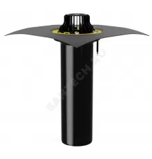 Воронка кровельная VMO/H с вертикальным выпуском PP Дн 160 с листвоуловителем, битумным полотном, электрообогревом Fachmann 01.131