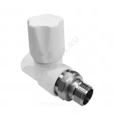 Клапан (вентиль) PP-R запорный белый Дн 20х1/2" Ру25 НР прямой для радиатора VALFEX 1014620012