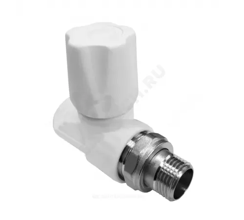 Клапан (вентиль) PP-R запорный белый Дн 25х3/4" Ру25 НР прямой для радиатора VALFEX 1014625034