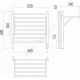 Полотенцесушитель электрический нерж сталь Лесенка 197 Вт 600х600мм 8П со встроенным диммером справа Горизонт Терминус 4670078543530