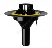 Воронка кровельная VMOPro с вертикальным выпуском PP Дн 75 с листвоуловителем, увеличенным металлическим фланцем, закладным элементом в корпусе, электрообогревом Fachmann 01.176