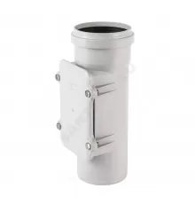 Ревизия PP-MD прямоугольная крышка на 4-х болтах бесшумная светло-серая Skolan Safe SKRE Дн 135 (DN125) б/нап в/к Ostendorf 336600