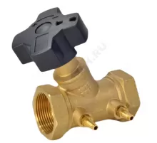 Клапан балансировочный ручной латунь MNT-R Ду 40 Rp1 1/2" Ру16 Тмакс=120 оС ВР Kvs=13м3/ч с измерительными ниппелями Ридан 003Z2335R