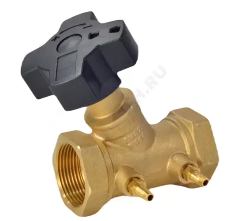 Клапан балансировочный ручной латунь MNT-R Ду 32 Rp1 1/4" Ру16 Тмакс=120 оС ВР Kvs=9.51м3/ч с измерительными ниппелями Ридан 003Z2334R