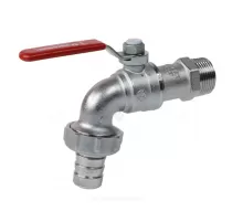 Кран шаровой водоразборный латунь со штуцером R621 Ду 15 Ру10,5 НР/штуц R1/2" рычаг L=82мм Giacomini R621X003