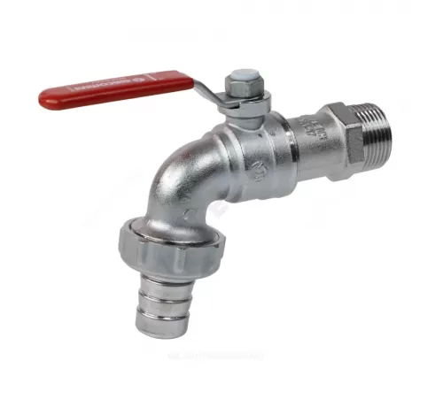 Кран шаровой водоразборный латунь со штуцером R621 Ду 20 Ру10,5 НР/штуц R3/4" рычаг L=87мм Giacomini R621X014