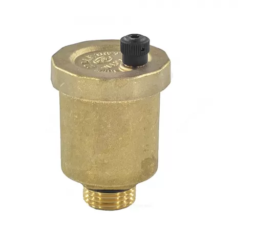 Воздухоотводчик автоматический латунь 501 Ду 15 Ру10 G1/2" НР прямой О-кольцо OR 0501.015