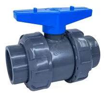 Кран ПВХ шаровой Дн 90 Ру16 напорный под клеевое соединение (уплотнение TPV, остальное EPDM) с муфтовым окончанием Aquaviva AQVBVD090