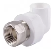 Угольник PP-R комбинированный белый Дн 25х3/4" с накидной гайкой RTP (РосТурПласт) 14267