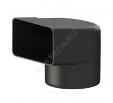 Отвод ПП для парапетной воронки Дн 100 65х100мм черный Татполимер ТП-89.100 100800194