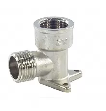 Угольник латунь никель установочный Ду 15 (1/2") 3 отверстия ВР/НР SantechSystems