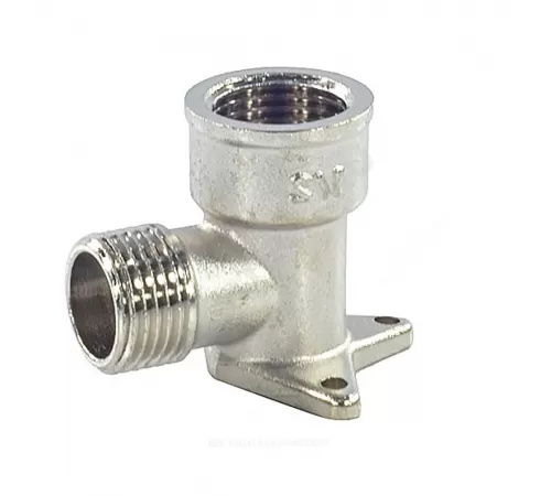 Угольник латунь никель установочный Ду 15 (1/2") 3 отверстия ВР/НР SantechSystems