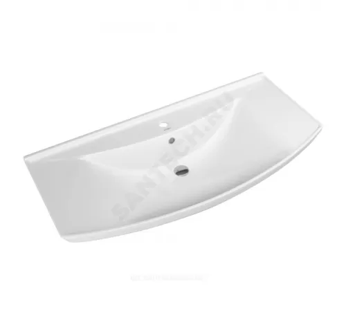 Умывальник мебельный Стиль 105 1 отверстие под смеситель по центру белый Kirovit (Кировская керамика)