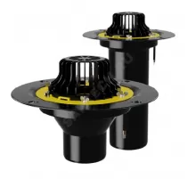 Воронка кровельная VMO с вертикальным выпуском PP Дн 110 с листвоуловителем, прижимным фланцем, электрообогревом Fachmann 01.092