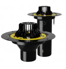 Воронка кровельная VMO с вертикальным выпуском PP Дн 110 с листвоуловителем, прижимным фланцем, электрообогревом Fachmann 01.092