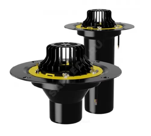 Воронка кровельная VMO с вертикальным выпуском PP Дн 110 с листвоуловителем, прижимным фланцем, электрообогревом Fachmann 01.092