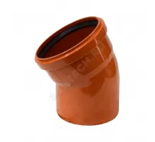 Отвод НПВХ коричневый Дн 110х87гр б/нап в/к Хемкор 2491095