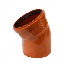 Отвод НПВХ коричневый Дн 110х45гр б/нап в/к Хемкор 2491094