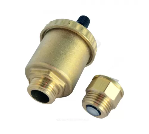 Воздухоотводчик автоматический латунь 707 Ду 15 Ру10 G1/2" НР прямой с запорным клапаном Icma 82.707.AD.05.710