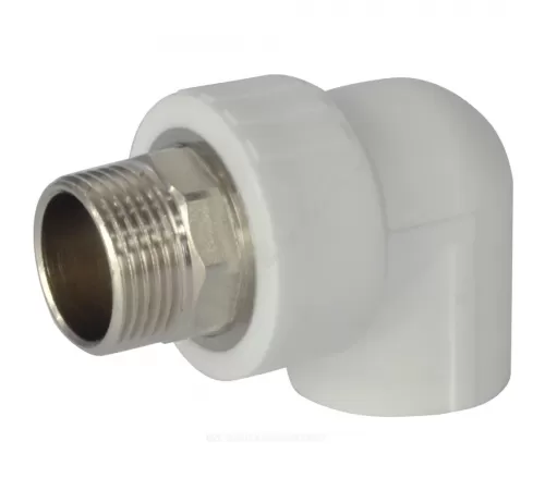 Угольник PP-R комбинированный под ключ белый Дн 40х1 1/4" НР RTP (РосТурПласт) 31115