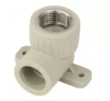 Угольник PP-R комбинированный серый Дн 20х3/4" ВР с креплением VALFEX 10120225Г