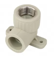 Угольник PP-R комбинированный серый Дн 25х3/4" ВР с креплением VALFEX 10120125Г