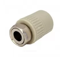 Муфта PP-R комбинированная серая Дн 32х1" с накидной гайкой RTP (РосТурПласт) 15827