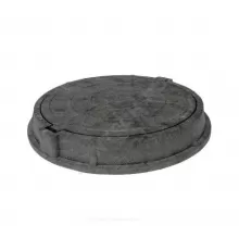 Люк полимер (тяжелый) серый/черный круглый 760х630 h=110мм 250кН Сантехкомплект