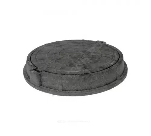 Люк полимер (тяжелый) серый/черный круглый 760х630 h=110мм 250кН Сантехкомплект