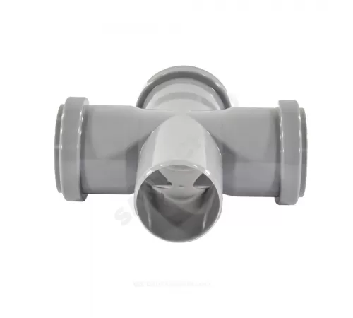 Крестовина PP-H 1-плоскостная серый Дн 110х110х110х87гр б/нап в/к VALFEX 27211110