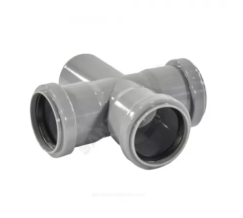 Крестовина PP-H 1-плоскостная серый Дн 110х110х110х87гр б/нап в/к VALFEX 27211110