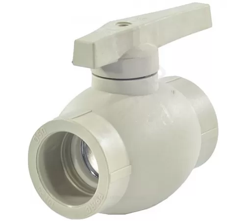 Кран шаровой PP-R серый Дн 32 внутренняя пайка VALFEX 10144032Г