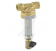 Фильтр сетчатый T-образный латунь Ду 15 Ру16 Тмакс=40 oC G1/2" НР FF06 с краном Honeywell-Braukmann FF06-1/2"AA