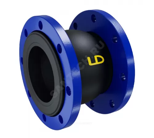 Компенсатор резиновый антивибрационный EPDM Ду 100 Ру16 фл L=150мм LD LD.КФР.100.16 сжатие/растяжение 19 мм/10 мм