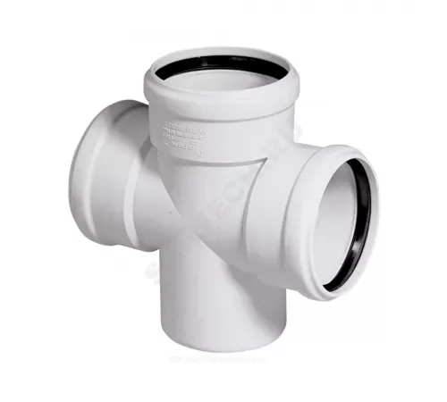 Крестовина PP-MD 1-плоскостная бесшумная светло-серая Skolan Safe SKDA Дн 110х110х110х87гр (DN110х110х110) б/нап в/к Ostendorf 335900