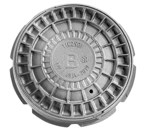 Люк чугун водопроводный (В) Т (тяжелый) С250 круглый m=90кг Т(С250)-1-60 ГОСТ 3634-2019 ДПК