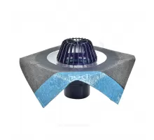 Воронка кровельная HL62H с вертикальным выпуском PP Дн 110 с листвоуловителем, теплоизоляцией, гидроизоляционным полимербитумным полотном 500мм HL HL62H/1