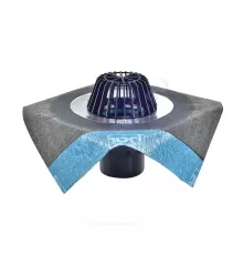 Воронка кровельная HL62H с вертикальным выпуском PP Дн 160 с листвоуловителем, теплоизоляцией, гидроизоляционным полимербитумным полотном 500мм HL HL62H/5